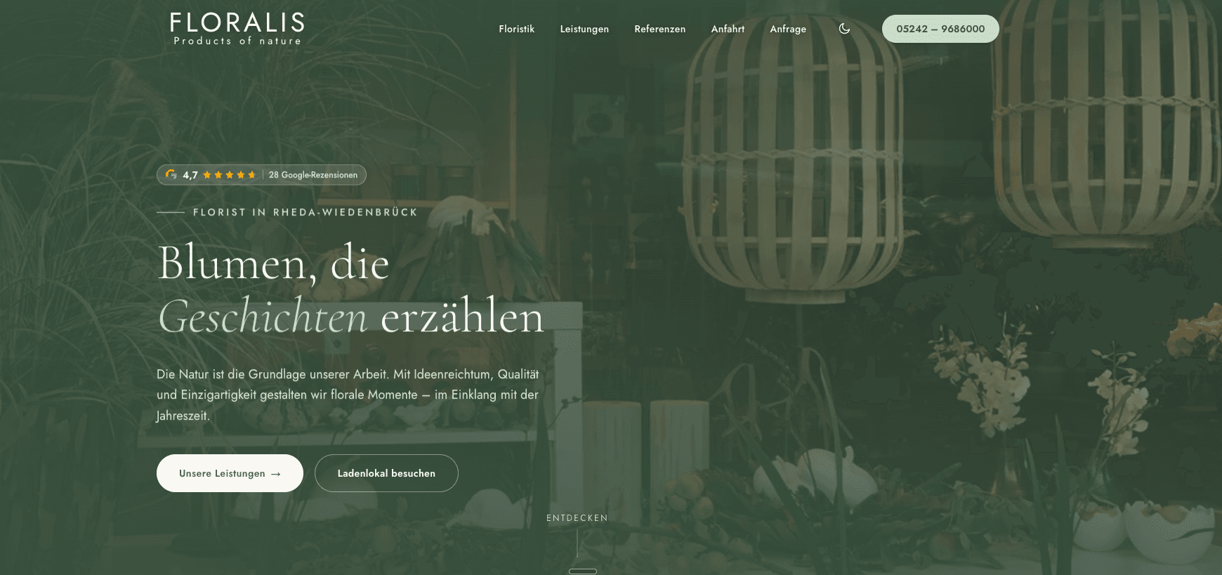 Website-Screenshot Floralis