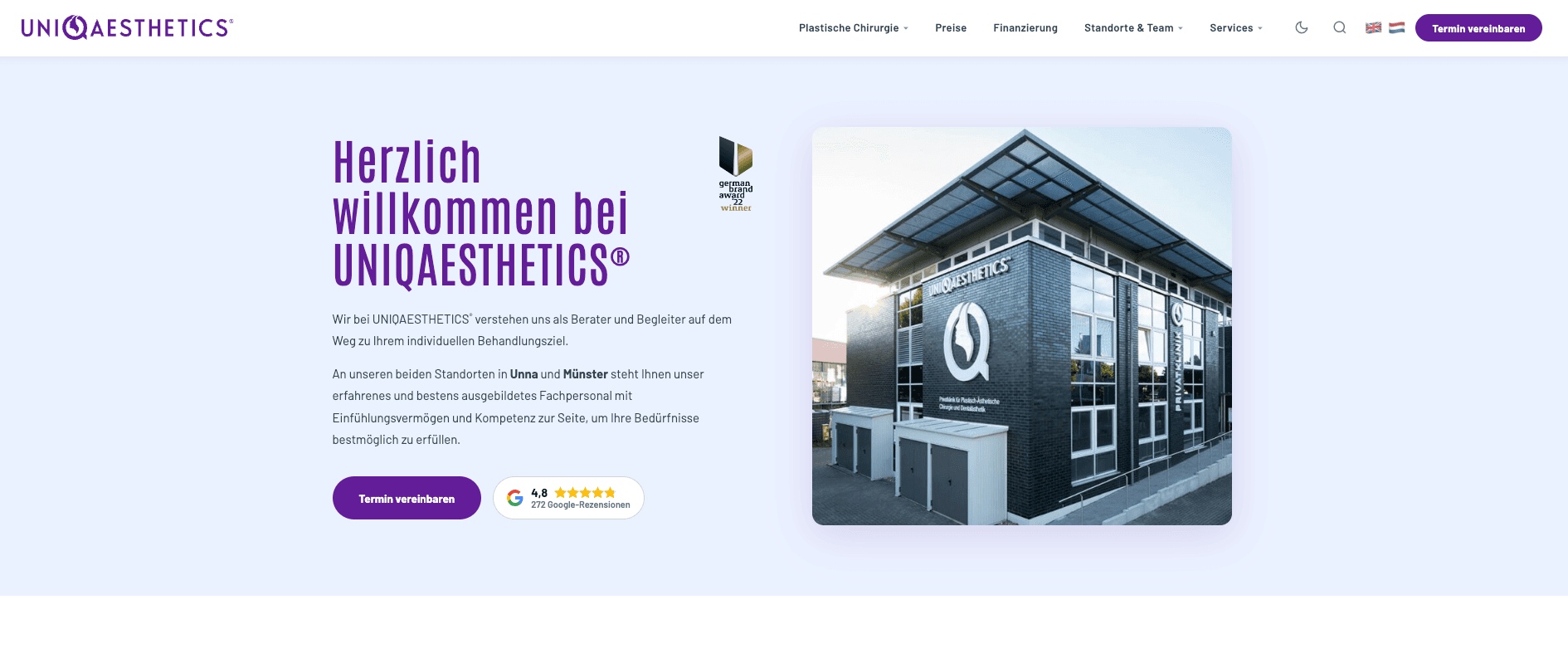 Website-Screenshot UNIQAESTHETICS®